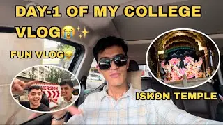 DAY-1 Mithibai college ka PEHLA DIN 🥳|| ISKON TEMPLE aa gye 🙏🏻|| LIFE IN Mumbai #viralvideo #viral 
