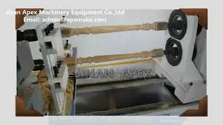 Double rotary axis with double spindles wood lathe