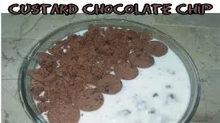 Custard Chocolate Chip / Chocolate Chip Trifle / Real Chocolate Chip Custard / cooking With Shehla