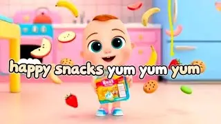 Happy Snacks Yum Yum Yum 🍎🍪 | Fun Kids Food Song | Baby Rhyme #tinyticklekids #shorts
