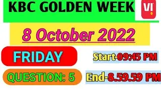 KBC Golden Week With Vi|8 October 2022|Que:5|Kbc Golden Week Question Answer|Kbc Vi Question #Shorts