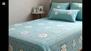 Beautiful crochet bedsheets in steel blue shade || part 1 ||