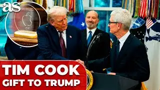 Tim Cook&rsquo;s ONE-OF-A-KIND 24K GOLD GIFT to Trump revealed at OVAL OFFICE