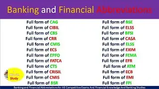 Banking and Financial Abbreviations Part 1  | Banking Related Fullforms P1 | General Awareness