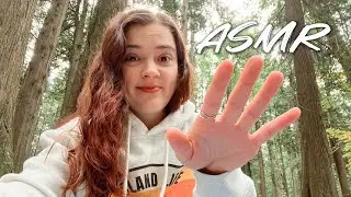 ASMR in the park 🌳 (nature sounds, tapping on books, hand movements)
