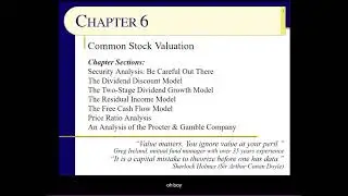 BUS123 Chapter 06 - Introduction to Valuation Techniques, Price Ratio Models - Slides 1-16 - Sprng21