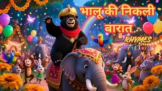 Bhaalu Ki Nikli Baraat 🐻 | Funny Animal Wedding Song | Hindi Cartoon Video for Kids | KritToon