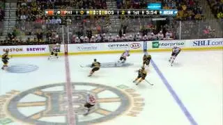 Bruins score 3 goals in 2:18 vs Flyers 3/9/13