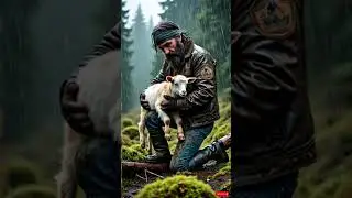 Heartwarming: Biker Carries a Baby Goat to Safety After a Rainstorm