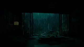 Rainy Night in a Zen Japanese Room 🌧️ 3 Hours of Pure Rain Sounds for Deep Sleep and Relaxation