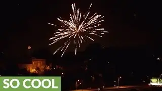 Fireworks in slow motion over Downtown Kansas City