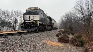 NS 7575 Leads NS 4565 on NS 15T passing through Stanley,VA