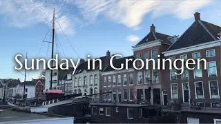 Groningen city walk! Het Forum, Prinsentuin, Spilsluizen, Schuitendiep. Sunset, Soundscape, Urban