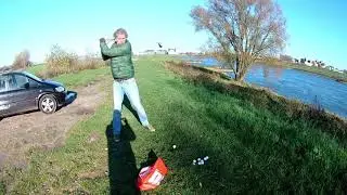 Playing Golf at the IJssel river nearby Deventer.