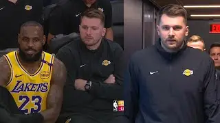 Luka Doncic on Lakers bench for first game after trade vs Clippers