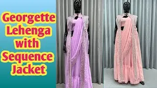 #Georgette Lehenga with #Sequence Jacket I #highly #trending