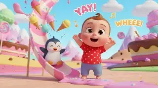 Penguin Ice Cream Slide Song for Kids | Fun Animal & Food Nursery Rhymes 🐧🍦🎶