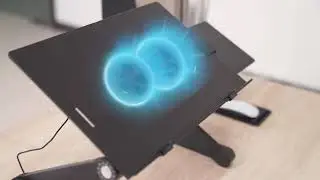 Mount-It! Adjustable Laptop Stand with Built-In Cooling Fan and Mouse Pad Tray