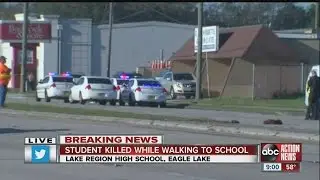 Student hit and killed while walking to Lake Region High School in Eagle Lake