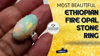 8.95 CTS. Natural Ethiopian Fire Opal Stone Ring | Original White Opal Pathar Angty | ফায়ার ওপাল রিং