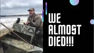HUGE WAKE FROM TANKER SHIP NEARLY CAPSIZES JOHNBOAT!!!!!!