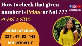 Prime numbers Trick|Mathswali|#maths #mathstricks #tricks