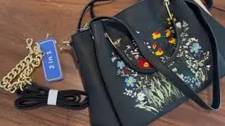 Women's Top Handle Handbags Soft Vegan Leather Shoulder Bags for Women Embroidered Designer Tote Bag