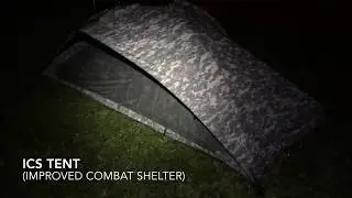 ICS tent in rain storm weather with inside view