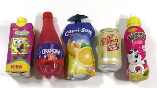 SpongeBob KIBA, Capri Sun Orange Peach, Orangina Rouge, Dr. Pepper Vanilla Float, Rauch Yippy Cherry