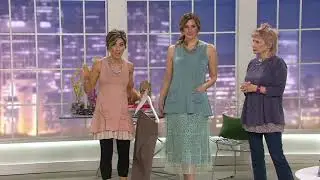 LOGO by Lori Goldstein Solid Tank with Textured Lace Back Hem on QVC