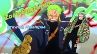 Roronoa Zoro Egghead One Piece Drawing Timelapse @OPDArt