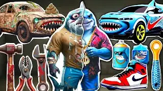 🚗 Paper DIY ASMR | Italian Brainrot Tralalero Tralala Car Tuning 🎀 From Dirty to Gorgeous | BrBr