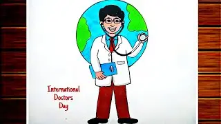 Doctor's Day Drawing Easy|National Doctor's Day Poster|How To Draw World Doctor's Day Drawing