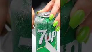 Frozen 7UP Can Cut in Half ASMR 💚✂️❄️ Bright Green Nails | Satisfying Ice Bisection | No Talking