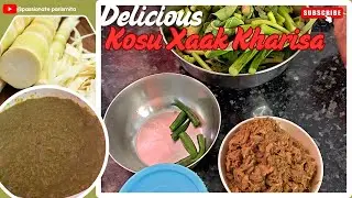 Super Delicious Taro Leaves With Bambooshoots Curry; My Mother's Recipe