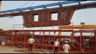 pier segment lifting and cage placing wok
