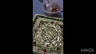 Handcrafted Sri Yantra Artwork | Traditional Muck Work with Stones & 24K Gold Finish #trending #diy