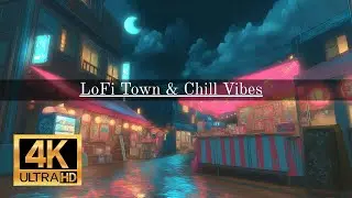 LoFi Town Rain Ambience &ndash; 4K Midnight Vibes for Deep Focus and Total Calm 🌙🌧️📖