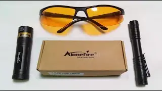 LINTERNA UV ALONEFIRE CON PROTECCION OCULAR POLICIAL