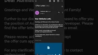 My Joining Offer Letter