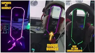 Professional HEADSET support-with RGB / bungee Mouse | USB charging and very beautiful! # tech