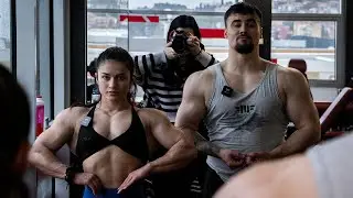 NATTY VS IFBB PRO BODYBUILDER WORKOUT! | Sharms Day W/ Kristina Zafirova
