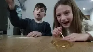 Slime bubbles with home made slime using straws
