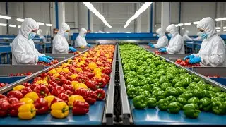 How Millions of Colorful Bell Peppers Are Harvested, Sorted & Packed Every Day | Farming to Factory