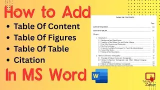 How to Add Table of content, Table Of Figures and Citation in Microsoft Word