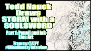 Drawing Storm with a Soulsword for AIPT's #XMenMonday: Part 1 line art