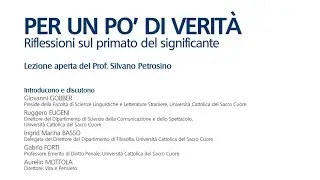 Per un po' di verità: lezione aperta di Silvano Petrosino | 26 novembre 2025