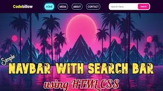 Create a Simple Navbar with Search bar using HTML CSS only || how to create Beautiful menu html css