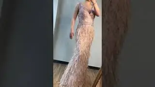 LG315 Luxurious Beading feather Pageant Gowns (3 Colors)