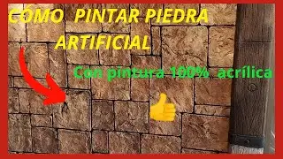 cómo pintar piedra artificial con pintura 100% acrílica #pintura #acrílica #fachadas #pintar